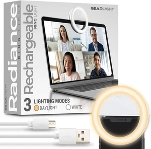 GearLight Selfie Ring Light for Computer or Phone - Rechargeable, Webcam &Video - Picture 1 of 8