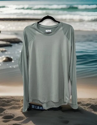 Columbia Omni Wick Green Long Sleeve Performance Shirt Women Thumb Holes XL - Image 1 of 4