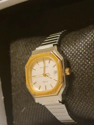 Винтажные швейцарские женские часы 1970-х Bucherer с цельным 14-каратным золотым ободком и короной 24 мм - Изображение 1 из 4
