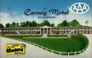 Rolla,MO Carney Motel 1962 Phelps County Missouri Postcard - Picture 1 of 2