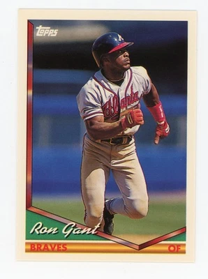 1994 Topps #166 Ron Gant Braves - Inv B - Image 1 of 2