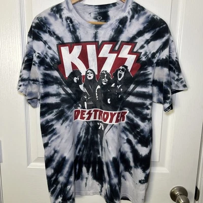 Camiseta De Colección Azul Líquido KISS Destroyer 76 Tie Dye Gráfico Talla Grande Foto 1 de 4