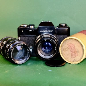 Voigtländer VSL 1 35mm SLR Film Camera & X2 M42 Lenses, Serviced, Excellent - Picture 1 of 13