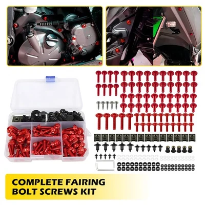 Kit completo CNC pernos de carenado tornillos de carrocería sujetadores rojo para Kawasaki Ninja Foto 1 de 4