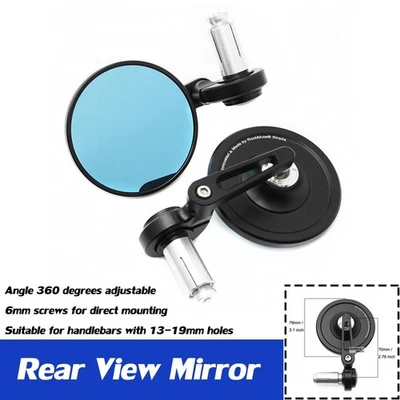 Handlebar Convex Rear View Mirror Bar End For TUONO 660 V4R V4/1100 TUONO 1000/R - Image 1 of 4