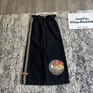 Vintage 00’s Jnco Taxi Striped Black Denim Baggy Jeans Y2K Men’s Size 32x32 Rarität - Bild 1 von 12