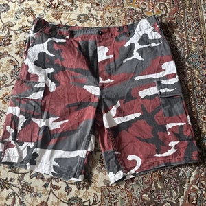 Rothco Camo Cargo Shorts Mens Size L Cotton Multi Color Black Adjustable Waist - Picture 1 of 10