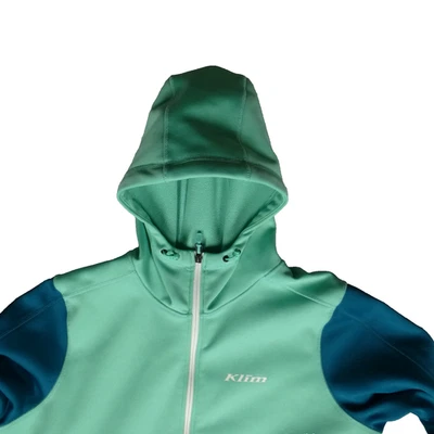 Sudadera con Capucha Klim Mujer XL Verde Vista Larga Cremallera Completa Polar Secado Rápido Rendimiento Foto 1 de 4