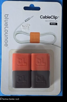BlueLounge Cable Clip, Multi-Purpose, Medium, Dark Grey & Orange, #CC-MD - Image 1 of 4
