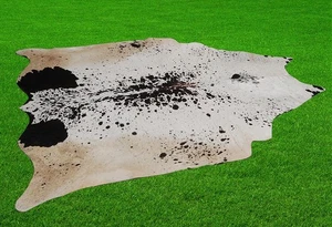 New Cowhide Rugs Area Cow Skin Leather 25.81 sq.feet (63"x59") Cow hide M1481 - Imagen 1 de 3