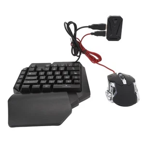 Keyboard Mouse Converter Set 4 In 1 One Handed RGB Keyboard Backlight Mouse A FY - Afbeelding 1 van 24