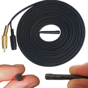 CCTV Microphone Pre-Amp For DVR Audio RCA Phono Input Socket With 10 Metre Cable - Picture 1 of 11