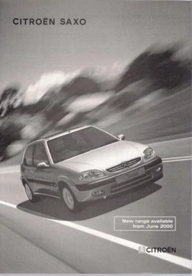 Citroen Saxo Specifications 2000-2001 UK Market Foldout Brochure - Image 1 of 2