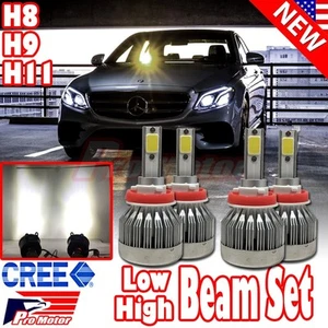 2 sets H11 H8 H9 COB LED CREE Xenon 60W 6000 LM High Low Beam Headlight Bulbs - Picture 1 of 2