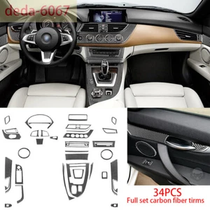 34×Carbon Fiber Interior Full Set Trim Gear Shift Cover For BMW Z4 E89 2009-2016 - Picture 1 of 12