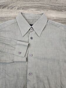 Hugo Boss Button Front Shirt Men's Medium Long Sleeve Green 100% Cotton
