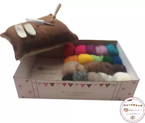 Heidifeathers® ECO Nadelfilzset 'Gekrempelte Splitterwolle' - mit 100 % Wollmatte - Bild 1 von 11