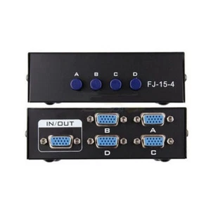 4-port VGA Video &Audio Switch Switcher Box Selector 4 in 1 out PC Share #E3 - Bild 1 von 4