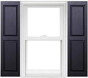 Homeside Raised Panel Vinyl Shutters (1 Pair) 14-1/2In. X 35In. - 050 Black - Picture 1 of 4