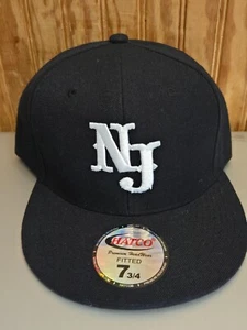 Hatco - New Jersey Size 7 3/4 Fitted Hat / Solid Black & White Colorway / NWT! - Picture 1 of 5