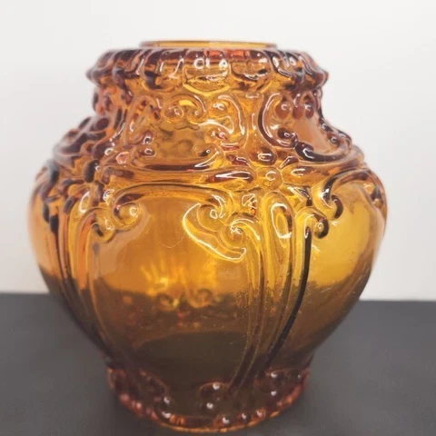 Antique Art Deco Amber Glass Globe Maybe Lamp Parts 5.5in Tall Cover