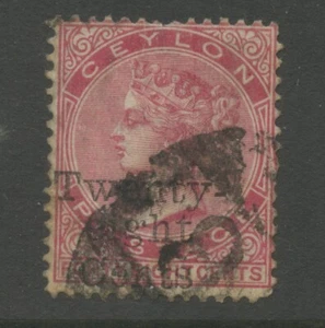 Ceylon SG168 1885 28c auf 48c rosa gebraucht - Bild 1 von 1