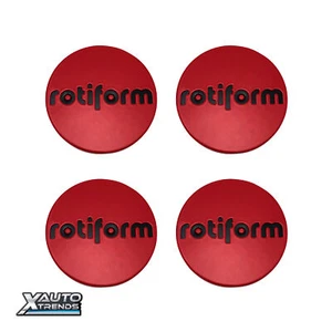 4 x Rotiform 2.36" Snap In Red Wheel Center Cap w/ Black Logo 1003-40RB - Picture 1 of 1