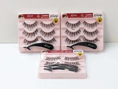 Kiss Lightweight DLWM01 Wispy Eyelashes 3 PACKS OF 3 PAIRS (9 PAIRS TOTAL)  - Image 1 of 4