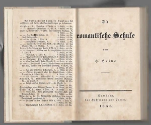 Heine Heinrich Die romantische Schule 1836 ERSTAUSGABE BIBLIOPHILER HANDEINBAND - Bild 1 von 3