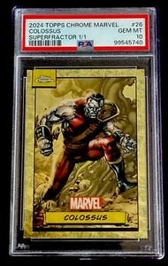 2024 Topps Chrome Marvel #26 COLOSSUS SUPERFRACTOR #d 1/1 PSA 10 GEM MINT - Picture 1 of 2