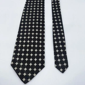 Robert Talbott for Ascot Shop Necktie Black / Gold Geometric 100% Silk Tie  EUC - Picture 1 of 15