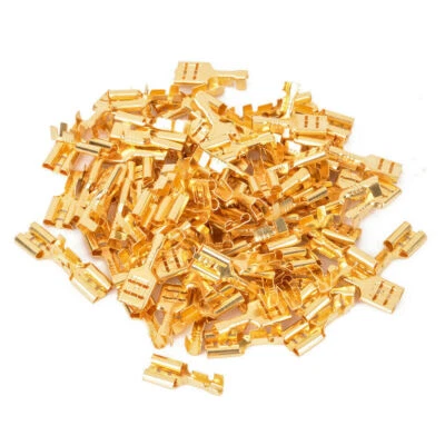 50-1000件装汽车扬声器黄铜母头6.3毫米铁锹端子电线压接连接器 — 第 1/4 张图片