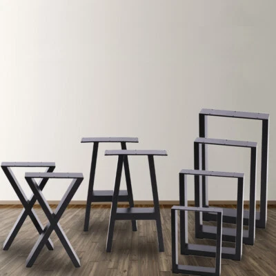 2PCS/Set Black Industrial Metal X Shape Table Legs Desk Bench X Cross Frame Legs - Image 1 of 4