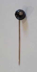 Antique Estate 14 K Gold, Pearl & Black Onyx Stick Pin - Picture 1 of 9