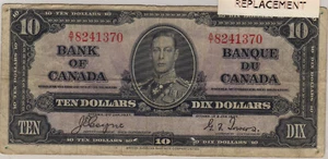 1937 Bank of Canada Ten Dollars Bill (RP19) - Picture 1 of 2