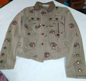 Goldfish Brown Junior Girls Demin Jacket Jean Jacket Size small 12-14 pre-owned - Picture 1 of 8