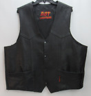 Hot Leathers Leather Motorcycle Vest Small Black Front Snaps Size XXL