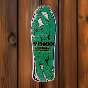 White/green VISION LEE RALPH PRO MODEL  SKATEBOARD DECK 10.25x30.5 - Rare Color  - Picture 1 of 2