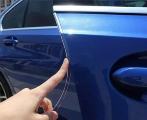 Pair Clear Car Door Guard Edging Strip Soft Plastic Cutable Protector Push On - Picture 1 of 3