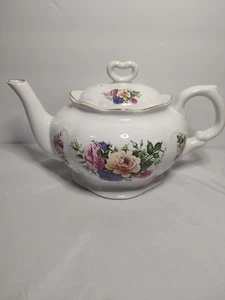 Kernewek Teekanne Rosen Stil Vintage Made in England 50er Jahre - Bild 1 von 7
