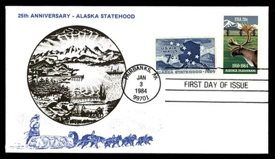 Mayfairstamps US FDC 1984 Alaska Anniversary Dog Sled Team First Day Cover aau_6 - Image 1 of 2