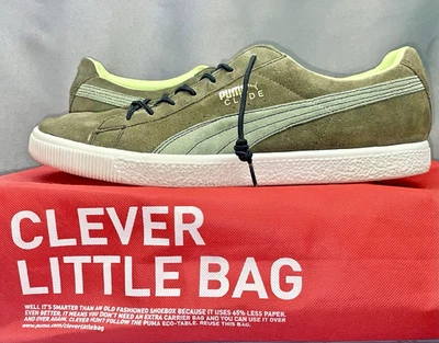 彪马 Clyde 麂皮绒经典伏击深橄榄馅饼苹果男式 13 码免运费 — 第 1/4 张图片