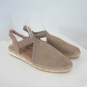 New Lucky Brand Womens 8 Tan Espadrille Slip-On Suede Slingback Shoe LP RIFKA - Picture 1 of 11