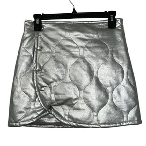 Kids' Metallic Faux Leather Skort In Silver(Size 14) - Picture 1 of 5