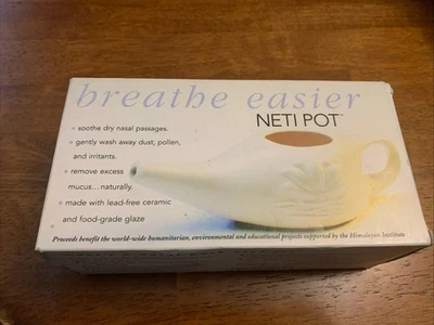 Himalayan Inst. Breathe Easy Cerámica Neti Pot Enjuague Nasal Holístico NUEVO EN CAJA Foto 1 de 4