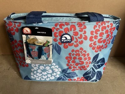 Igloo Isolado Mini Sacola 8 Cooler Alças de Lancheira Vermelho Branco Azul Zíper Top - Imagem 1 de 3