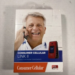 NEW SEALED Consumer Cellular Flip Phone RED Z2335CC - Picture 1 of 12