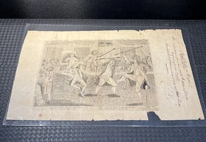 1798 Cartone Animato Pugilista Congressuale 8X12,5 Matthew Lyon & Roger Griswold COMBATTIMENTO - Foto 1 di 24