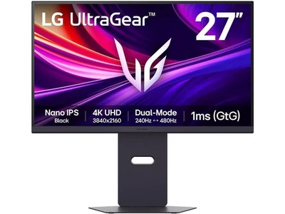 LG 27" 4K 240 Hz IPS Black UHD Gaming Monitor Nvidia G-Sync Compatible DCI-P3 - Image 1 of 4