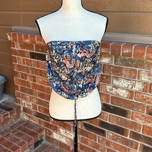 House of Harlow 1960 Revolve Women's Strapless Bandeau Cropped Silky Top Size S - Picture 1 of 8